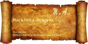 Markfeld Armand névjegykártya